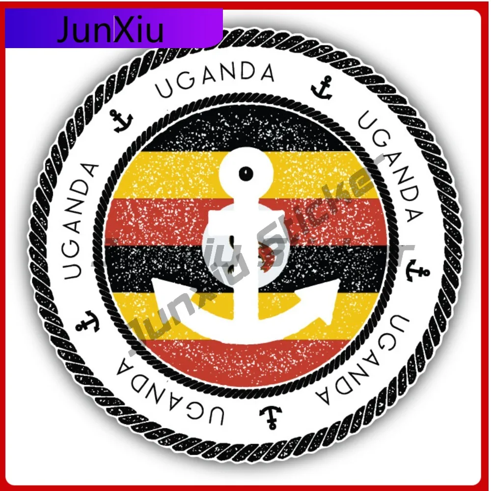 

Uganda Flag Grunge Nautical Stamp Car Decal Bumper Stickers Funny Style Laptop Use For Door Panel Car Sticker Accessories Wat