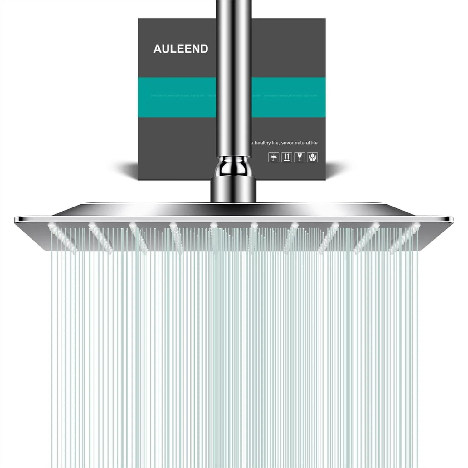 

Square Rain Shower Head, High Flow Stainless Steel, All Metal Rainfall Shower Head for Modern Bathroom, Chrome