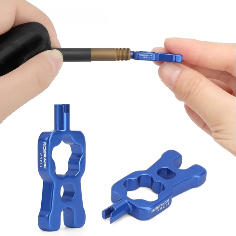 

Bicycle Valve Wrench 4 In 1 Multifunction Aluminum Alloy Bike Valve Core Wrench Schrader/Presta Valve Core Removal Install Tool