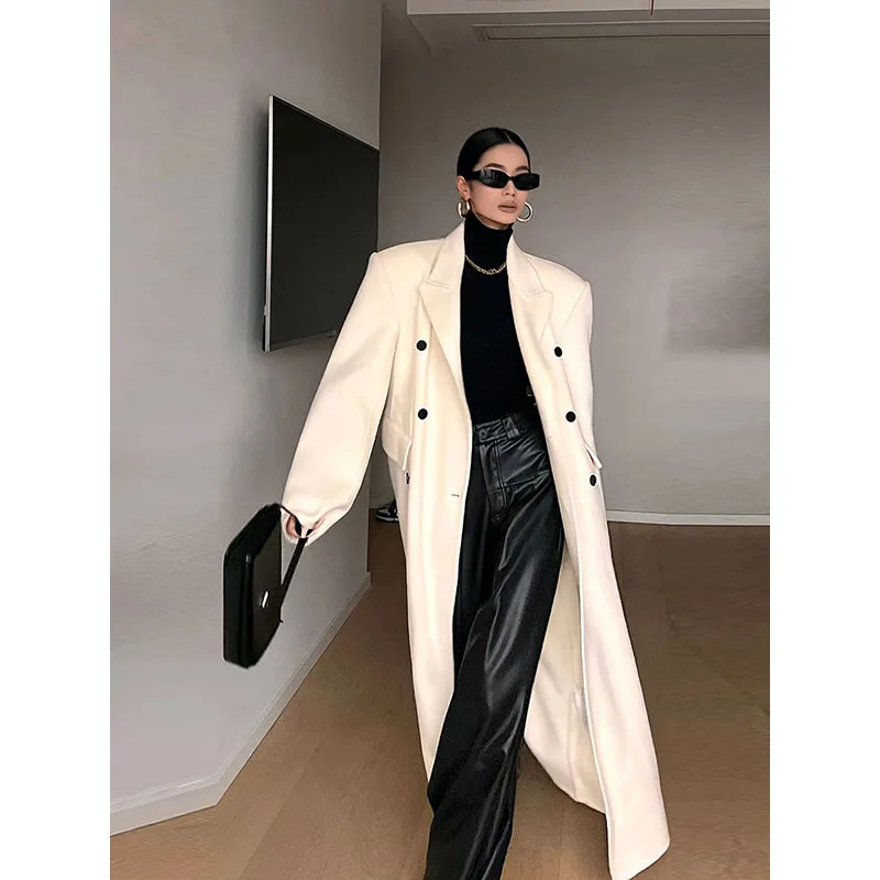 2024 Autumn/Winter New Fashionable and Versatile Medium to Long Loose Woolen Coat for Women