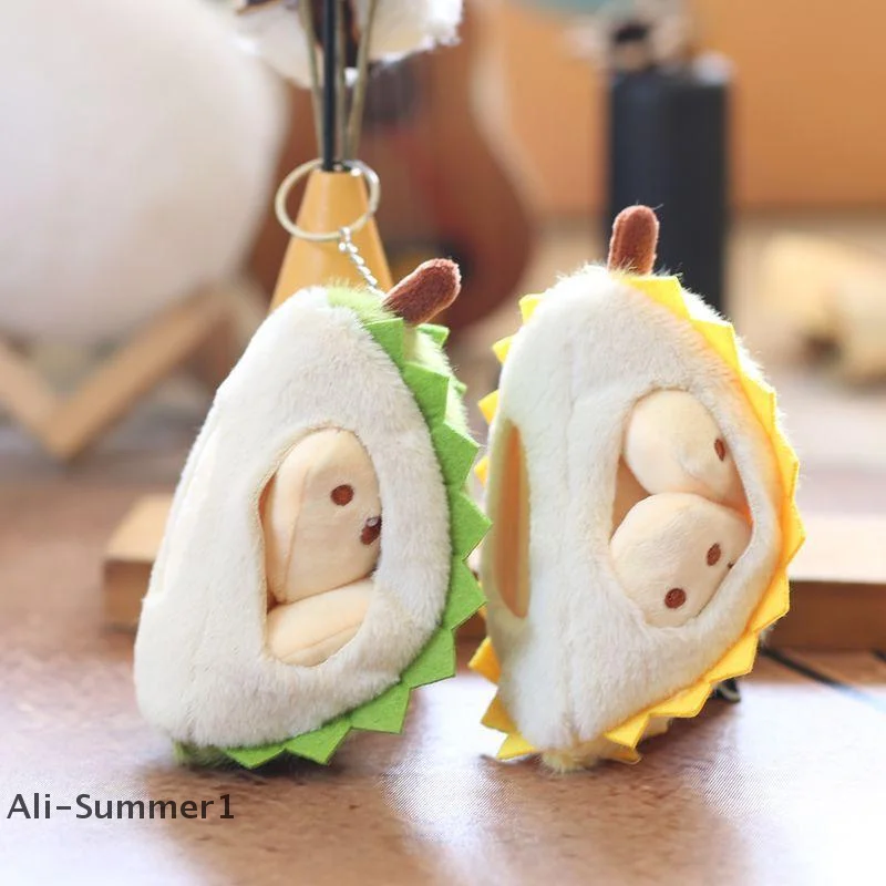 【E】1Pc Leuke Fruit Durian Hanger Knuffel Schooltas Hanger Pop Sleutelhanger Auto Sleutelhanger Hanger Paar Sleutelhanger Gift