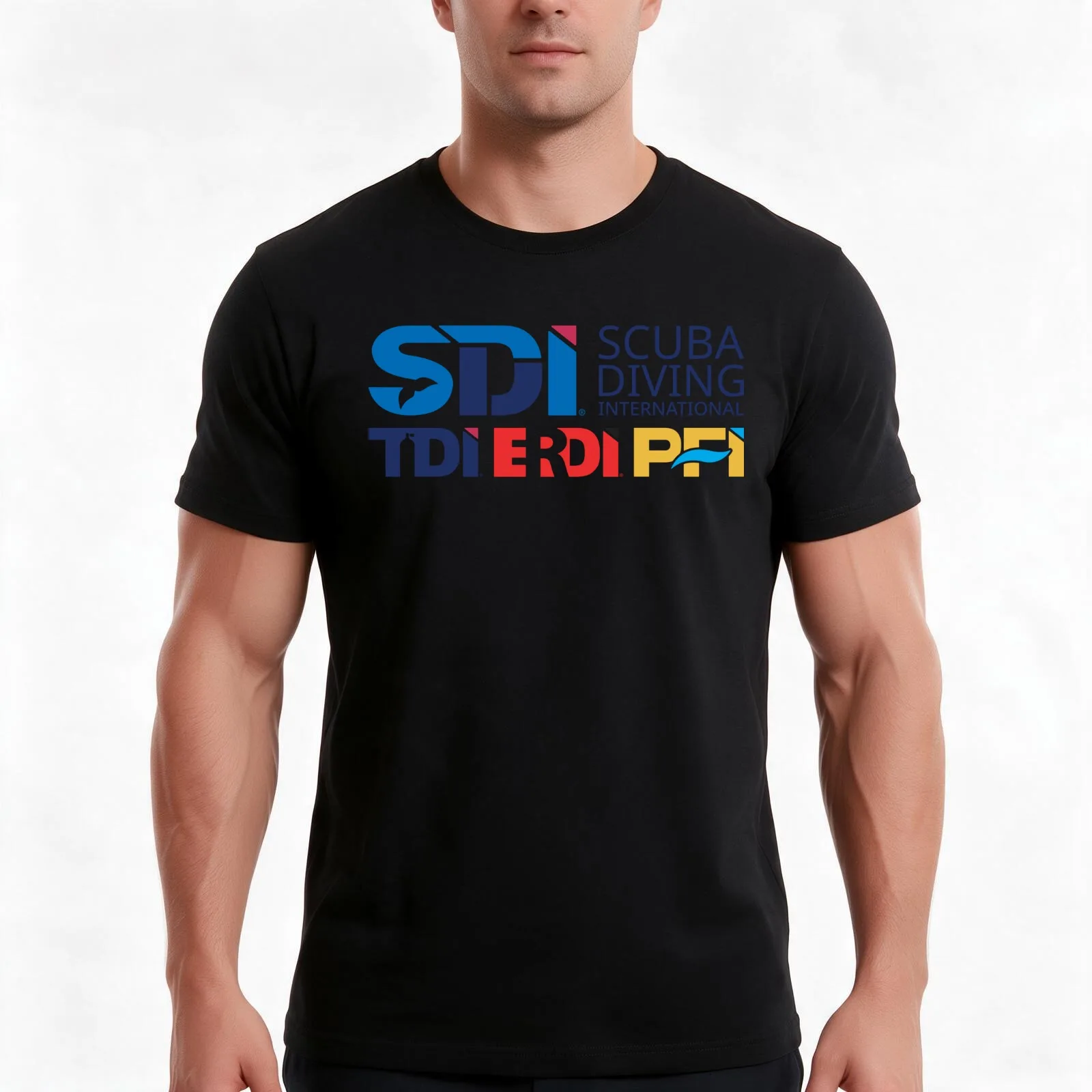 Scuba Diving International (SDI)- Logo all Agency T-Shirt, Summer Casual Cotton Tee, Oversized Streetwear Tops, Unisex Men Women