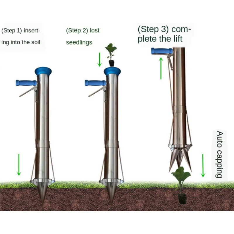 Imagem -04 - Semeador Rápido de para Plantadores Dispositivo de Transplantio de Mudas Semeador Fertilizante para o Plantio de Vegetais Equipamento de Jardim Aço Inoxidável