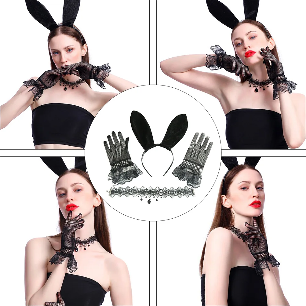 

Cosplay Lace Gloves Rabbit Headband Necklace Costumes Clothes Accessory Clothing Women's