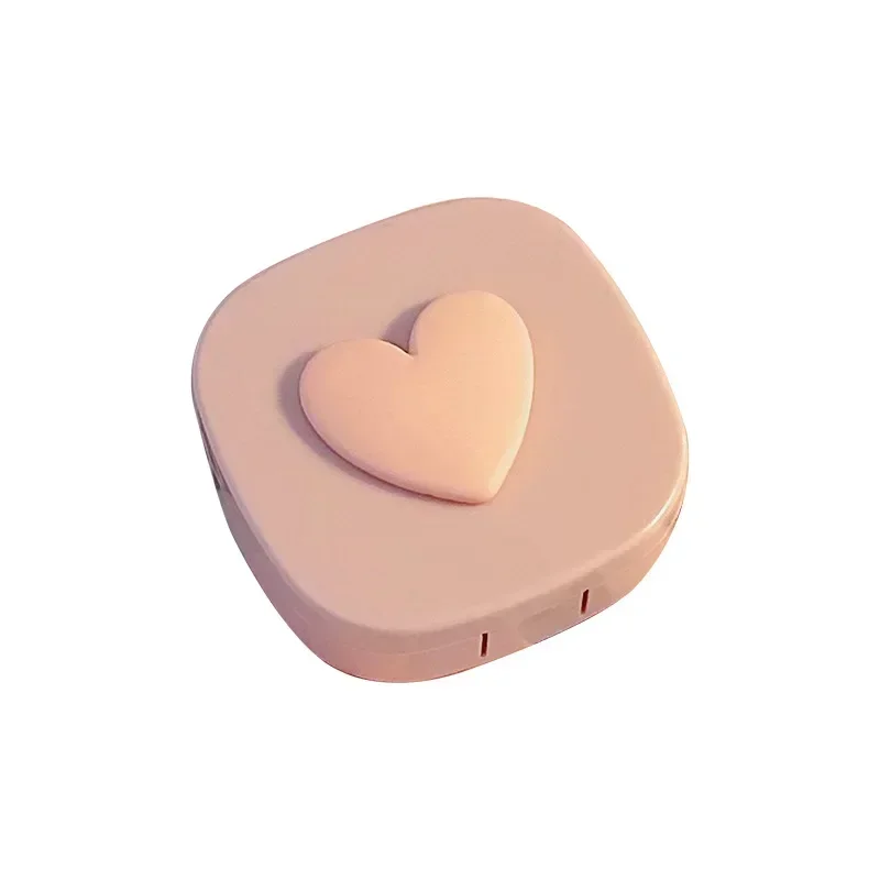 Heart Contact Lens Case with Mirror Mini Lovely Eyes Care Contact Lenses Container Box Travel Kits Eyewear Accessories Organizer