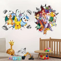 Pokemon Wall Sticker Cute Anime Pikachu Charmander Wall Stickers Children Bedroom Kindergarten Wallpaper Decor DIY Stickers Toys