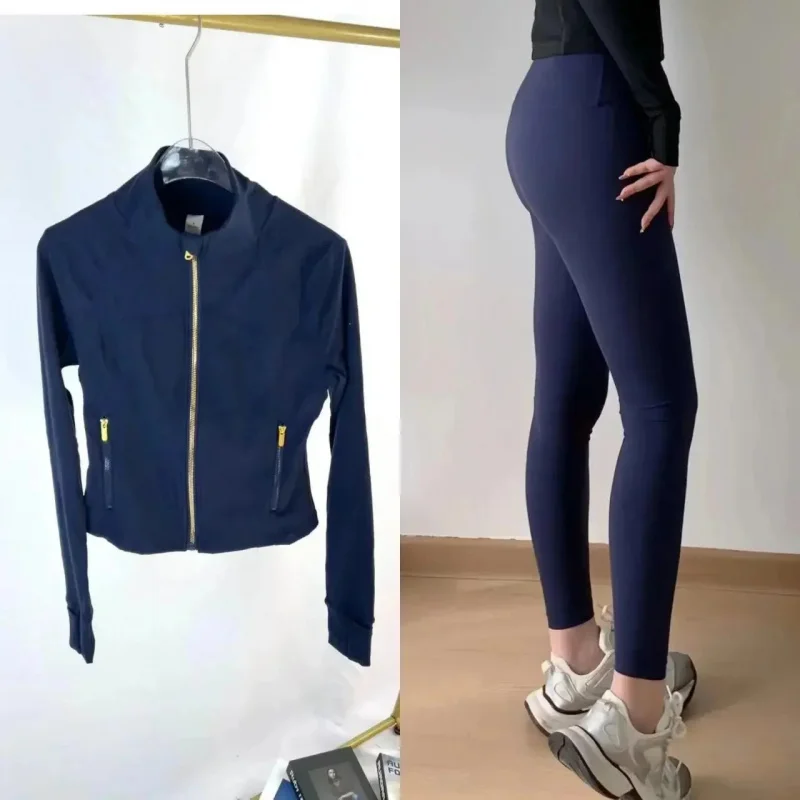 

2026 Gold Label Short Sport Jacket Set Women's Yoga Clothes Slimming Fitness Active Wear Exercise Female