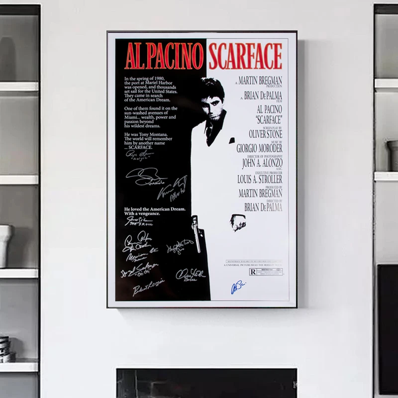 Signature Movie Scarface Gemälde Poster Druck Dekorative Wandbilder – Detail 1