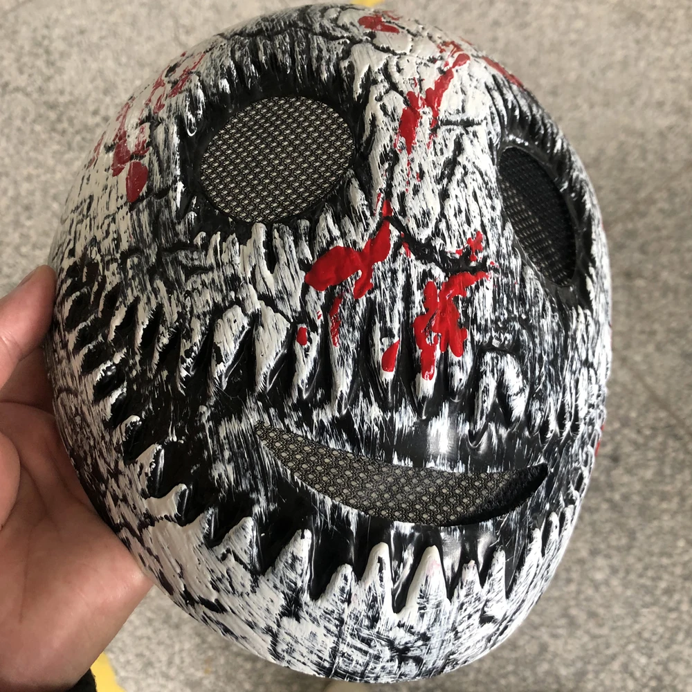 Horror weiße Lächeln Maske mit Blutspritzer Cosplay gruseliger Schädel verdicken Kunststoffmasken Halloween Party Kostüm Requisite hohe Qualität