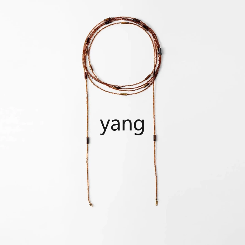 

LMM long necklace niche high-end fashion stacked neck accessories women