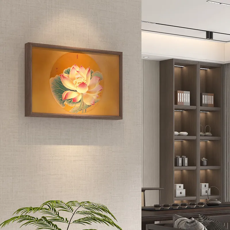 

Electric Meter Box Brass Painting Restaurant New Chinese Style Weak Current Box Shading Hanging Movable Handmade