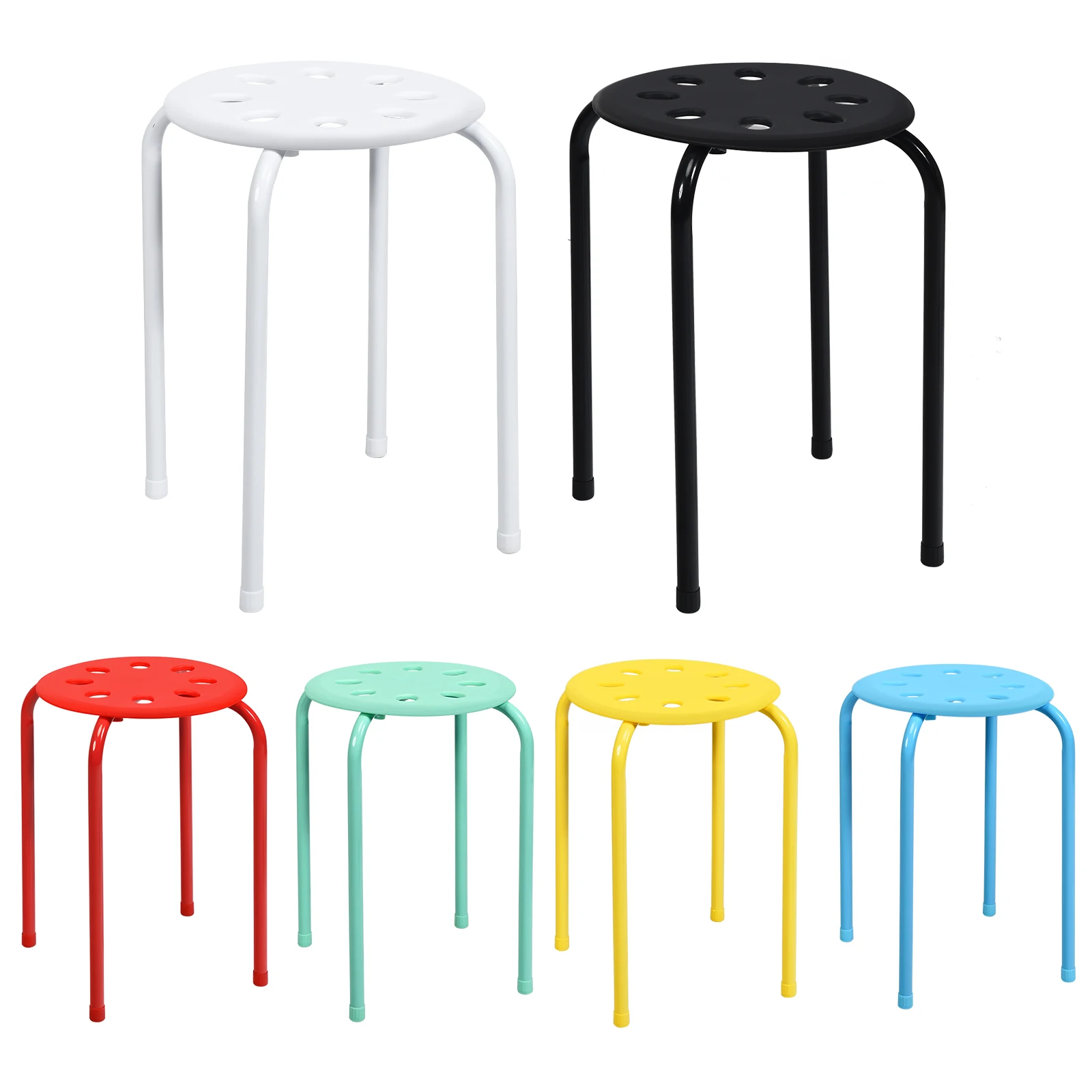 Stack stool Set of 6 Stackable Metal stool Dining Room stool stool Home office Classroom 44.5 cm Seat Height Colorful