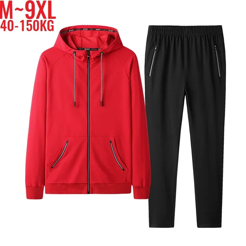 2024 dresów zestaw dla mężczyzn na zamek błyskawiczny jesienna czarna odzież sportowa dres męska dwa 2 sztuki najwyższej jakości 6xl 9XL 8xl nowy
