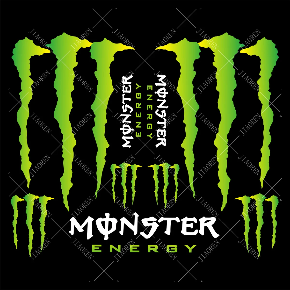 Vinyl Monster Energy Sticker Logo Motorcycle Tank Helmet Bike Decal Kit