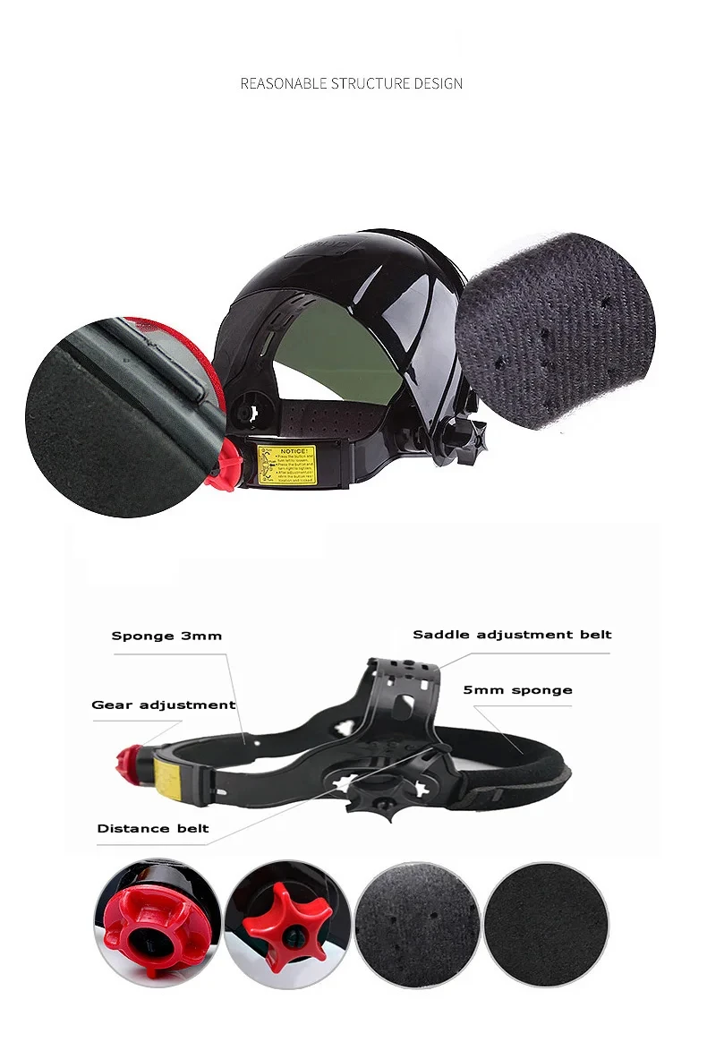 Welding Mask High Temperature Large-Field Electric Anti-UV Argon Arc Welding Gas Shielded 8-level Shading Protective Mask