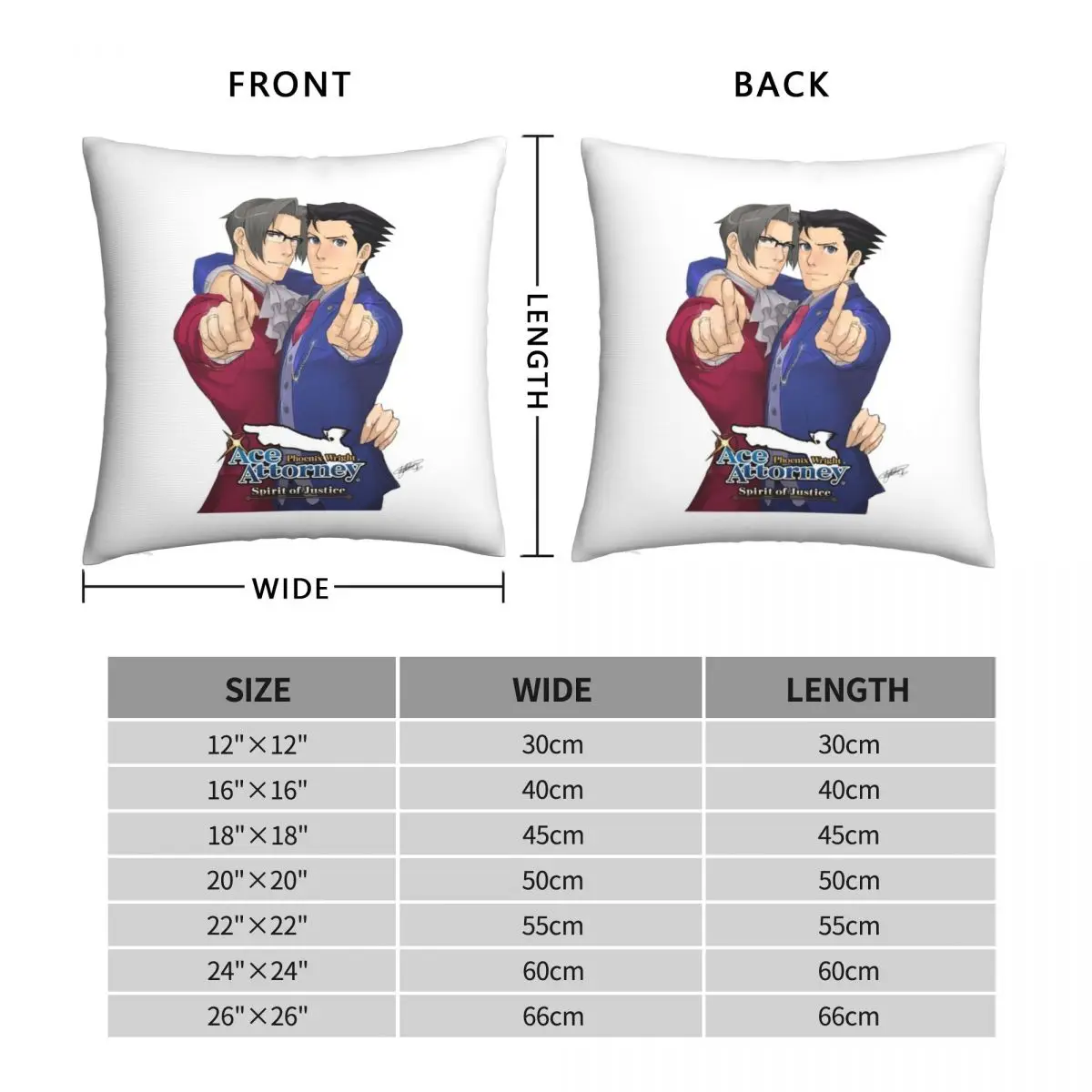 Narumitsu Spirit Of Justice Square Pillowcase Polyester Linen Velvet Printed Zip Decorative Sofa Cushion Cover