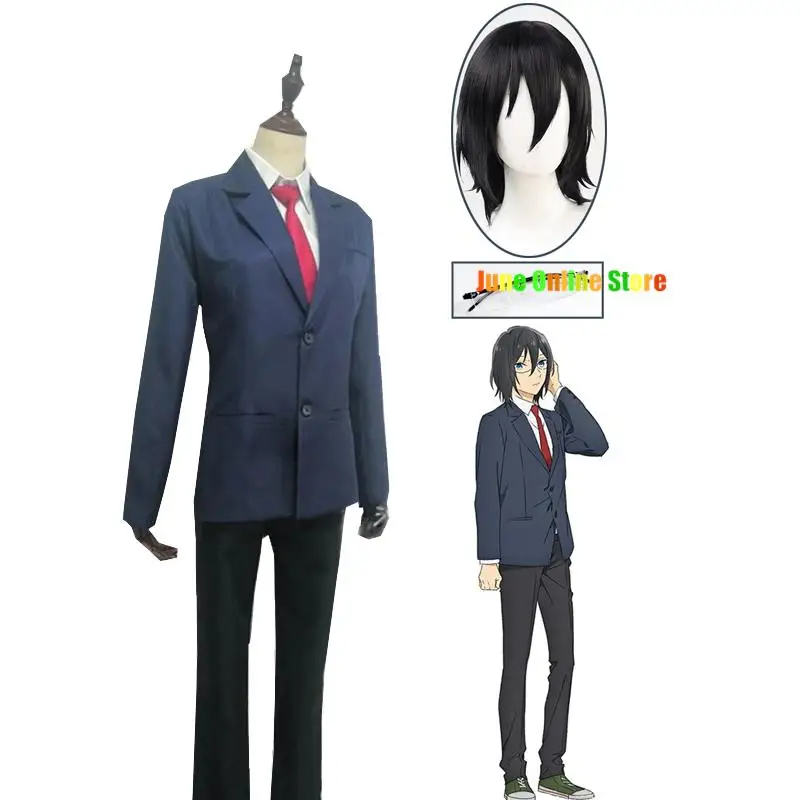 Anime Horimiya hori-san a Miyamura-kun Miyamura Izumi disfraces Cosplay uniformes escolares ropa Casual y zapatos de peluca para Halloween