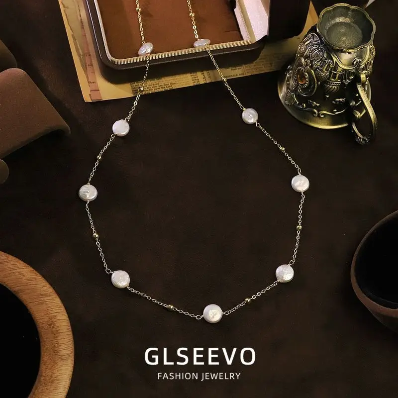 Baroque Pearl Long , A Unique And Sweet Necklace That Complements Neckline, A Versatile Clavicle Chain