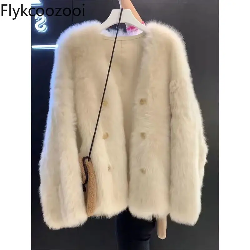 

Foreign Style High-grade Autumn and Winter New Environmental Jacket Temperament Loose Women's Fashion Long Faux Fur Coat