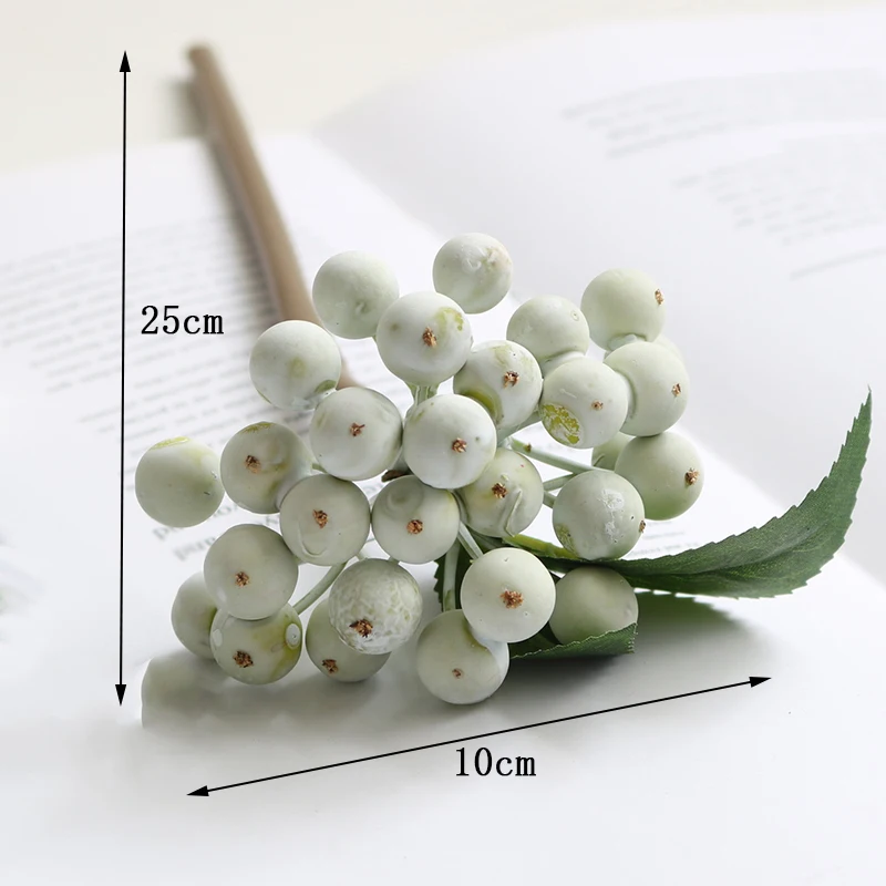 10Pcs/Set Artificial Flower Bouquet Simulation Blue Berries for Wedding Home Table Decoration Christmas Fake Fruit Accessories