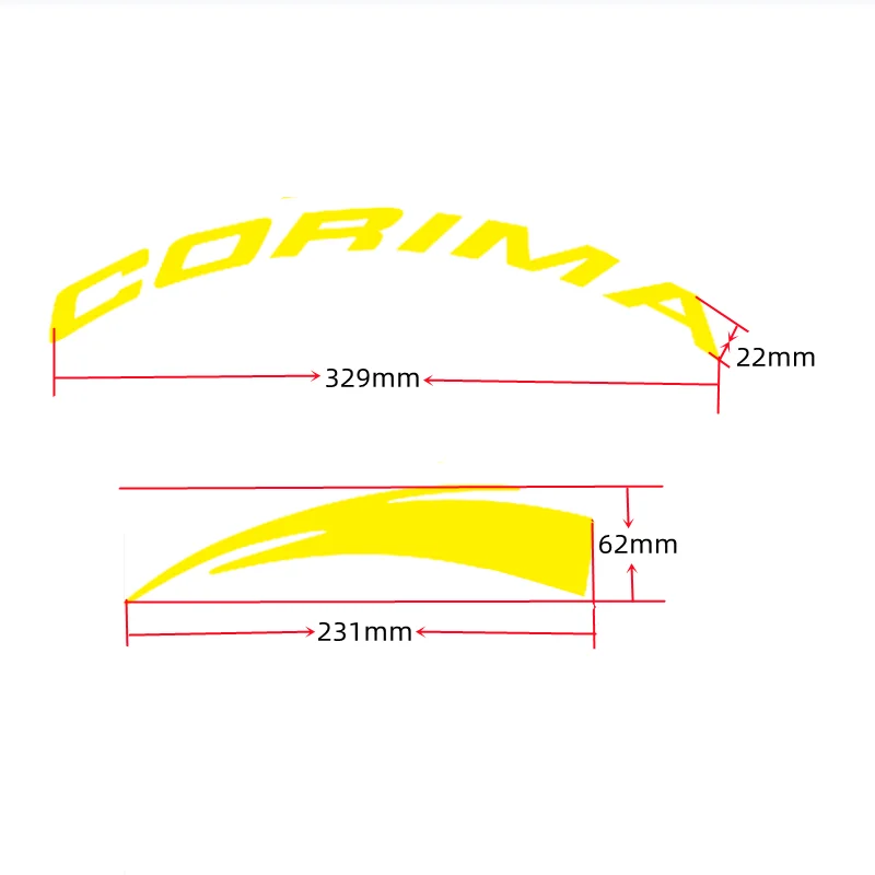 Bicycle Wheelset Stickers for Corima MTB Road Bike Decals of Rims Depth 45mm Vinyl Waterproof Sunscreen Antifade Free Shipping