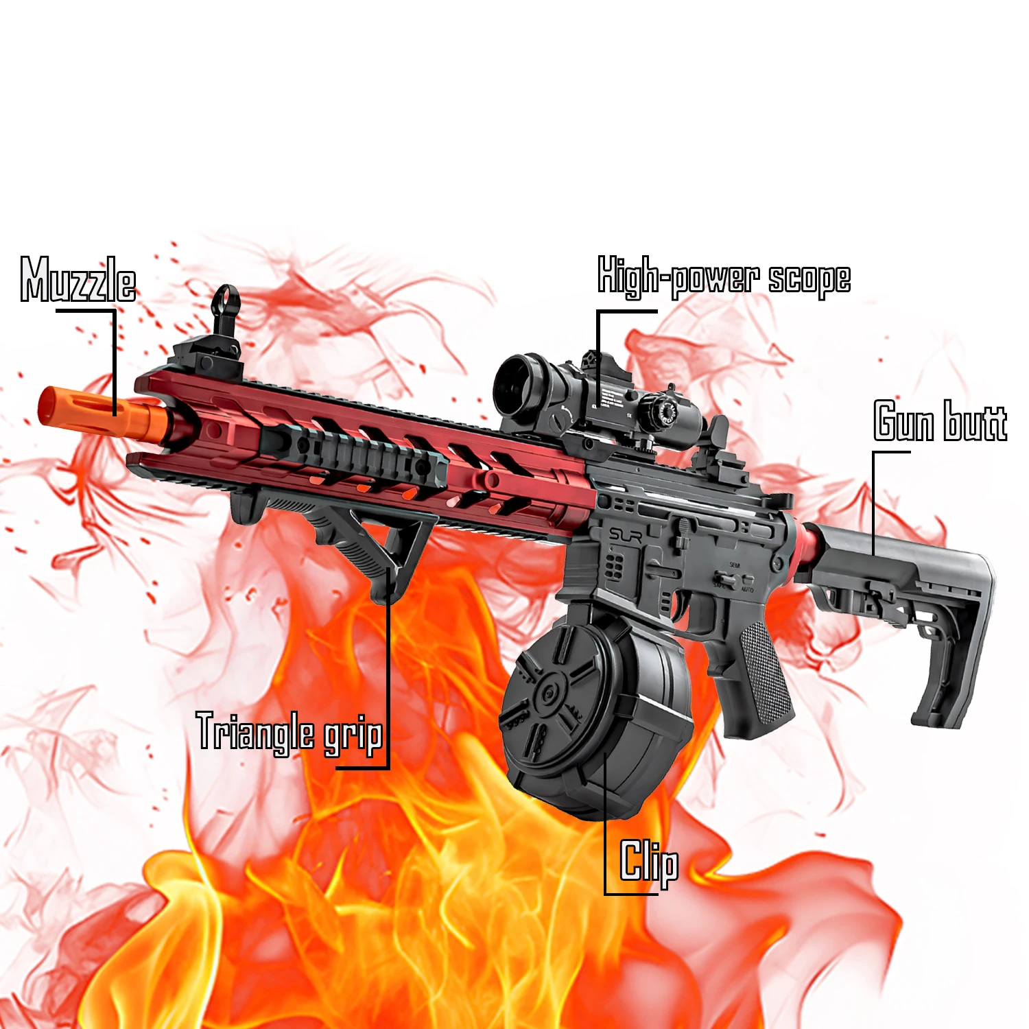 ปืนของเล่น M416 ปืนเจลบอลพร้อมตัวปล่อยกระสุนไฟฟ้าในตัว เหมาะสำหรับกิจกรรมกลางแจ้งสำหรับครอบครัว ของขวัญปีใหม่ ไม่มีกระสุน