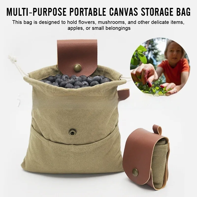 

Convenient Large Capacity Waist Bag Lightweight Portable Foldable Canvas Storage Bag Multifunctional Camping Outdoor Tools
