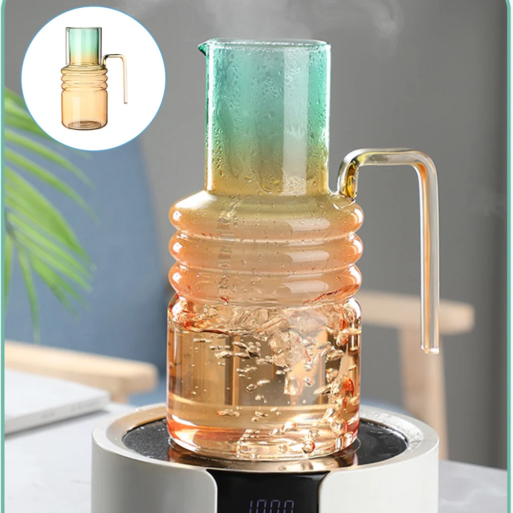 مجموعة واحدة من إبريق المشروبات الباردة ذات السعة الكبيرة من الزجاج الشفاف مع كوب متعدد الوظائف لمطعم المكتب المنزلي