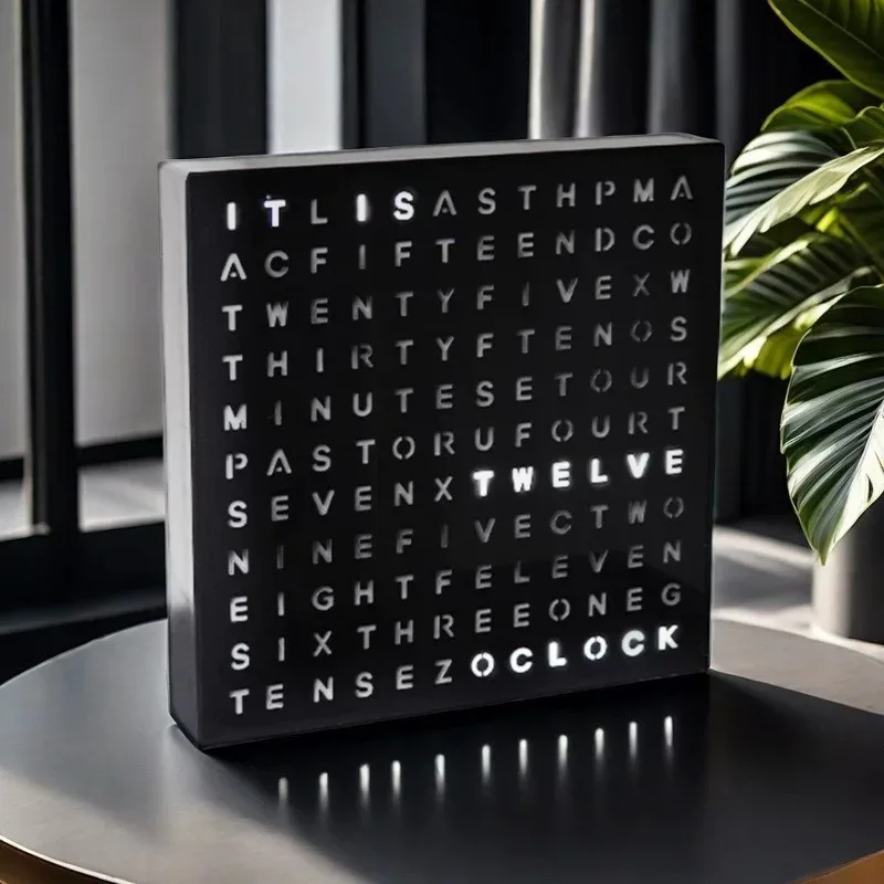 for Fashion Creative Desktop Ornament English Display Reading Time Table Office Learning Reading Time LED Alphabet Wall Clock