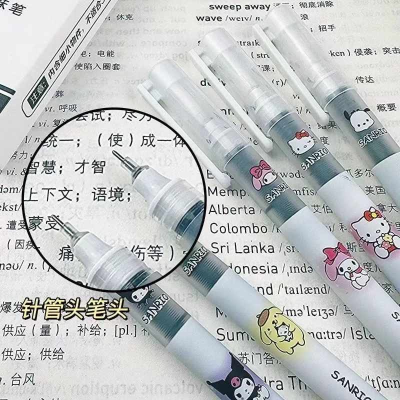 Sanrio animation pen cute kuromi quick-drying ballpoint pen students learn to write smooth black pen cartoon office supplies