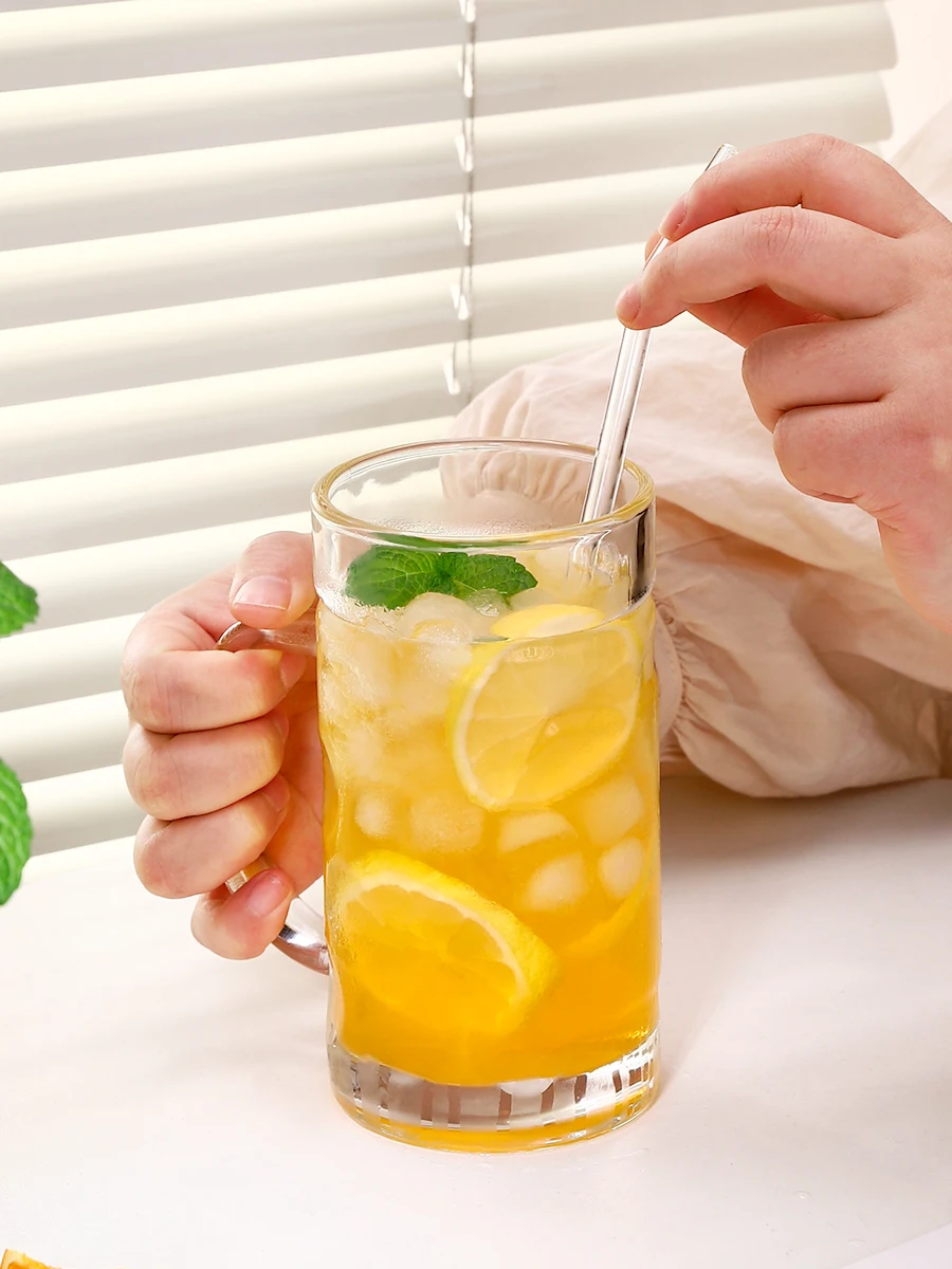 

Большая стеклянная чашка для фруктового чая Capaci с ручкой, персонализированная креативная чашка для пива, домашнее использование, сок, напиток, вода, скандинавская стеклянная чашка Sle