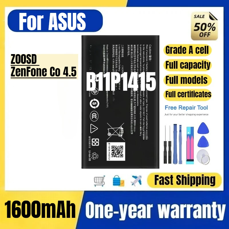 

B11P1415 for ASUS Z00SD ZenFone Co 4.5 Phone Battery High Quality High Capacity Replacement Bateria Grade A Cell with Tools