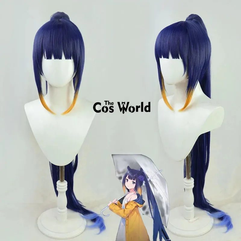 Virtual YouTuber VTuber Hololive inglés Ninomae Inanis pelucas largas de Anime Cosplay fibra de pelo sintético resistente al calor + gorro de peluca