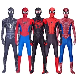 Kostiumy Spiderman Superbohater Miles Spider Man Cosplay kombinezon body Zentai wyrzutnia kostiumy na Halloween dla dorosłych