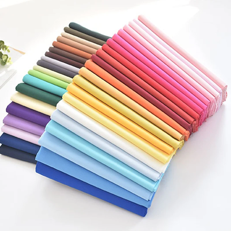 Tela de popelina de algodón 100% Simple para coser ropa, suministros de retazos, textiles para el hogar por metro, Color sólido