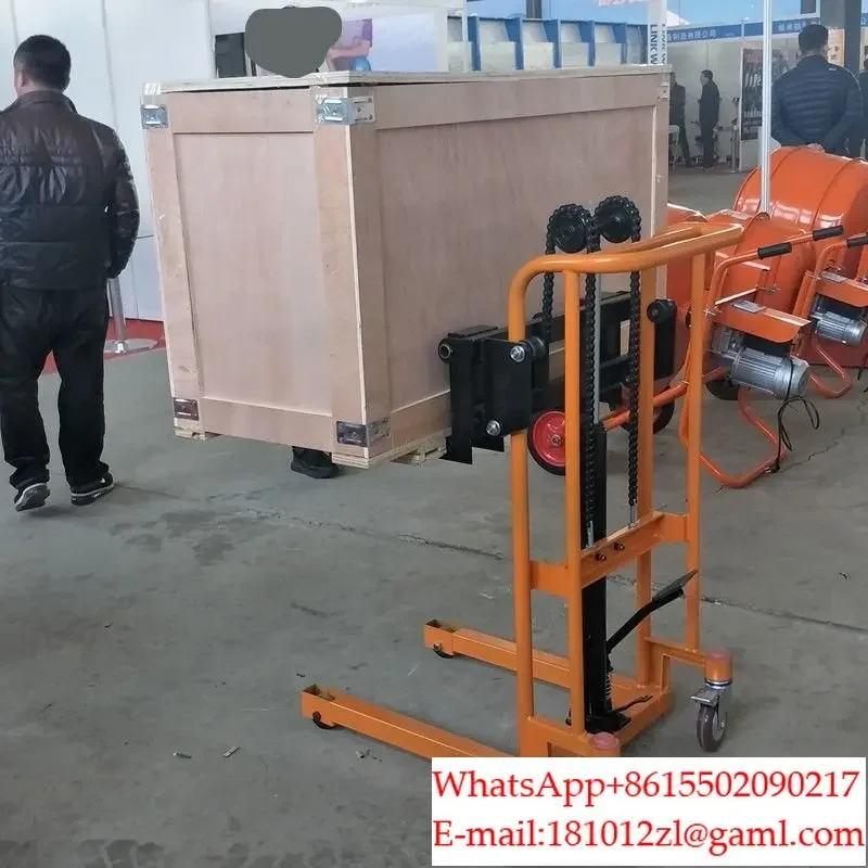 Small forklift manual stacker micro hydraulic lifter truck portable household lift truck loading and unloading forklift