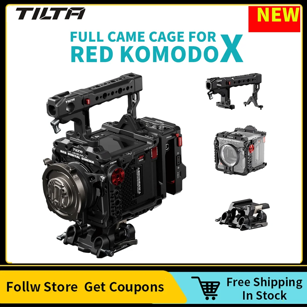 

TILTA Full Camera Cage for RED KOMODO X Camera Cage System TA-T53-FCC-B TA-T53-A-B Lightweight Pro Kit Black