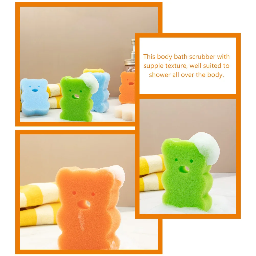 6 stuks badspons voor kinderen body scrubber draagbare douchegereedschap exfoliërende spons voor babybadaccessoires comfortabele baby