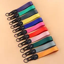 Pure Color Short Rope Wrist Strap Colorful Lanyard for Keys USB Badge Holder Keychain Tags Key Ring Motorcycle Accessories