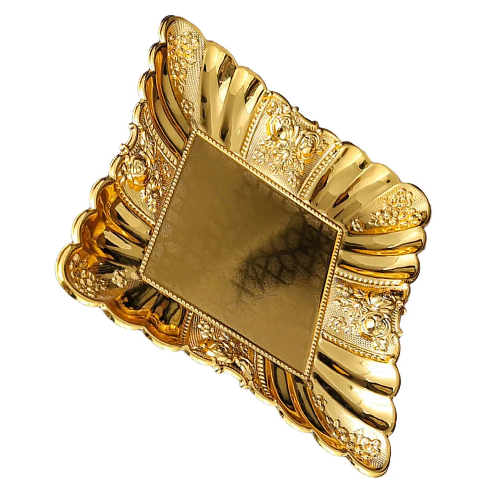 

Decorative Metal Tray Mirror Polished Finish Versatile Use Jewelry Cosmetics Desserts Snacks Home Cafe Restaurant