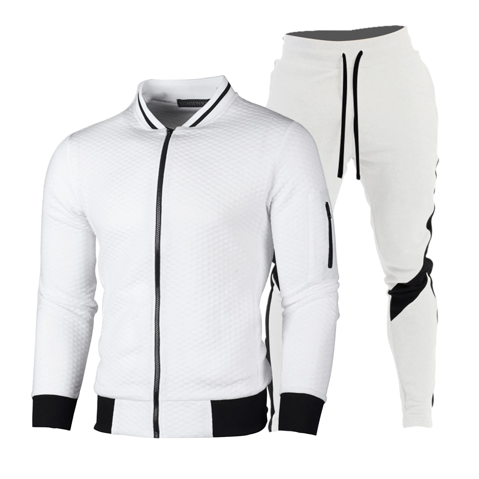 Conjunto de sudadera con cremallera para hombre, chaqueta deportiva de ocio, ropa de jogging, marca al por mayor, descuento de cantidad