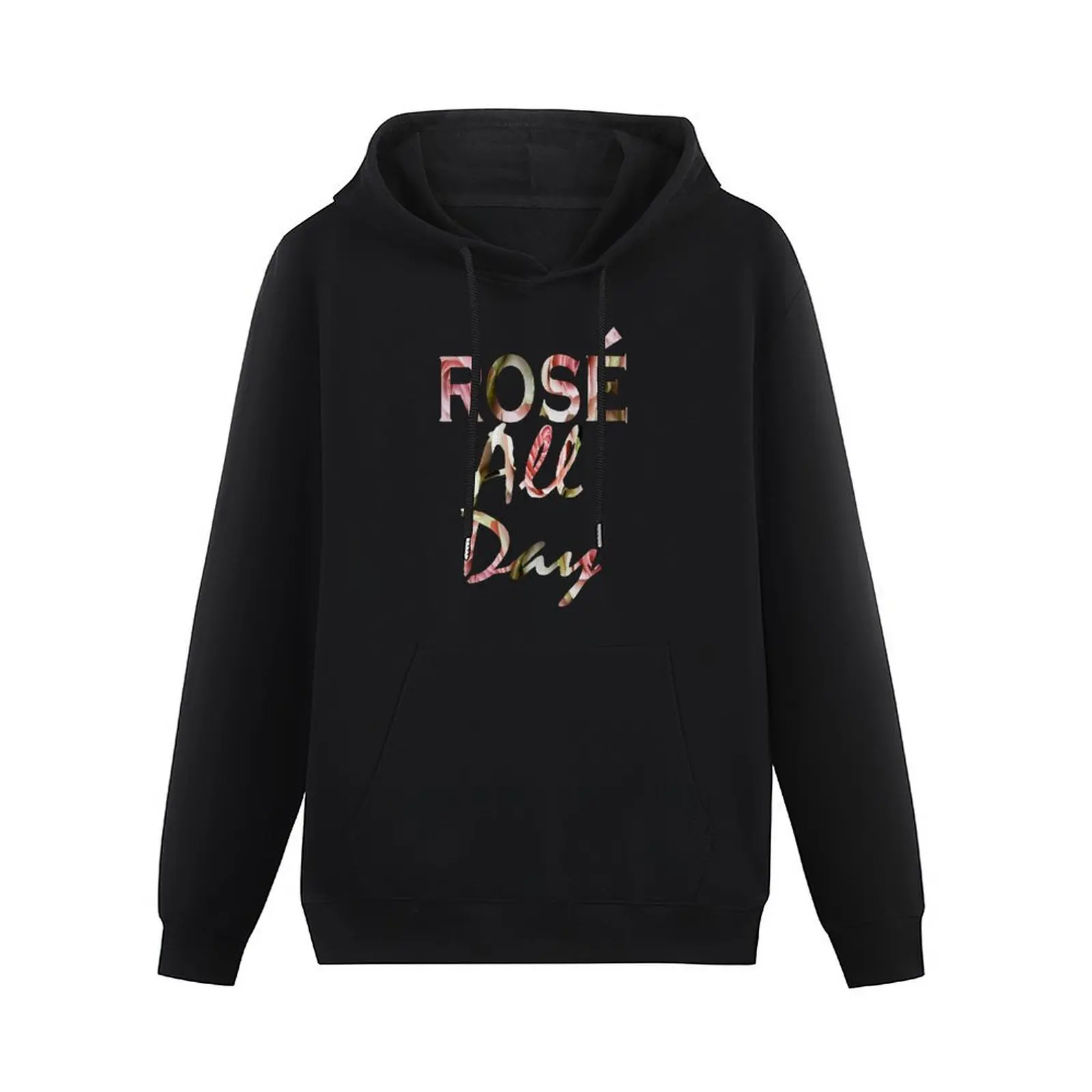 Preppy Pink floral Parisian Wine lover typography Rose all day Pullover Hoodie hooded shirt men's sweat-shirt set mens hoodies