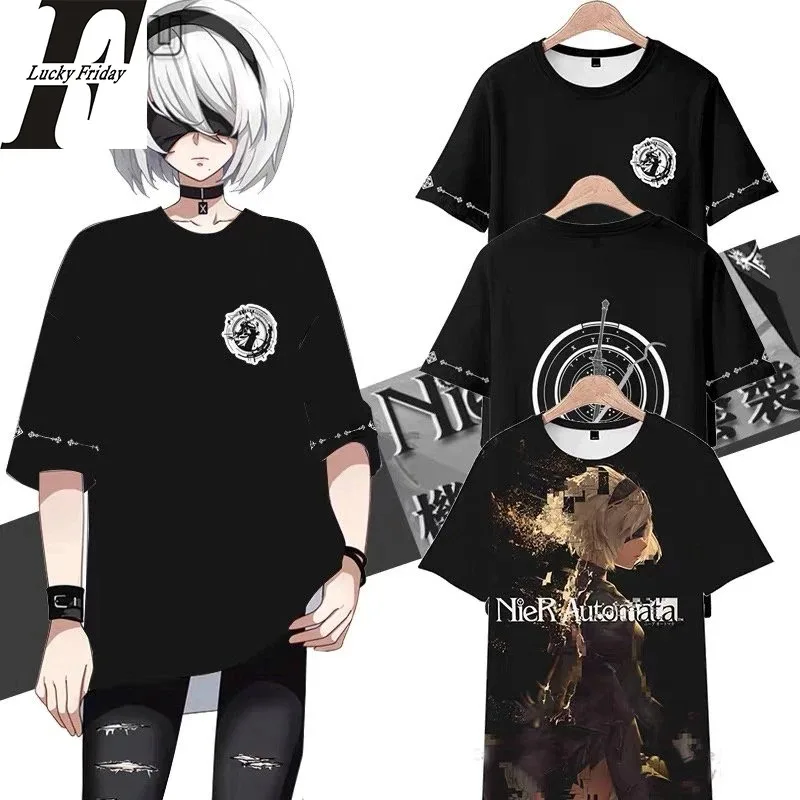 

Fashion printing game nier: automata 3d t-shirts cosplay costume men women t-shirts sport t-shirts short sleeve