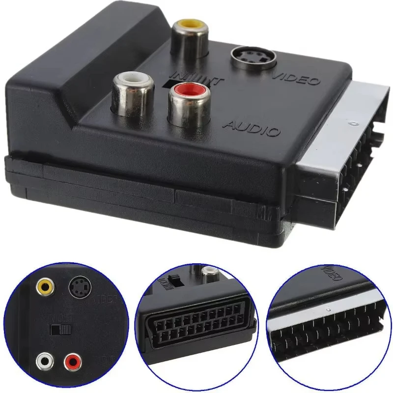 21 needle 21Pin Scart Male to Female Adapter Connector 21 Pin Scart S-Video AV RL Audio Video Converter Adaptor Scart AV S-Video