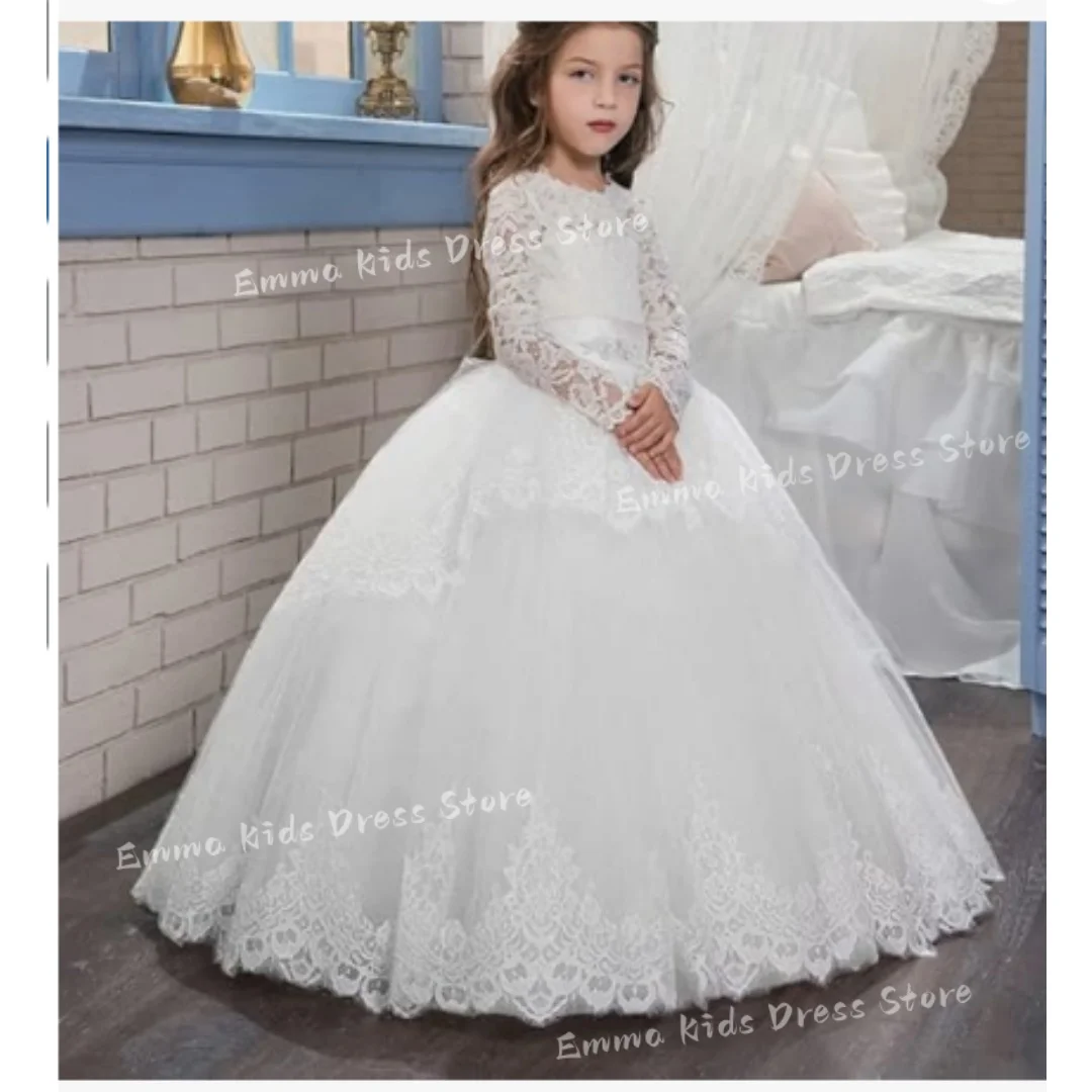 DROIS Custom Flower Girl Dress Wedding Lace Applique Tulle Children's Birthday Party First Communion Prom Dress