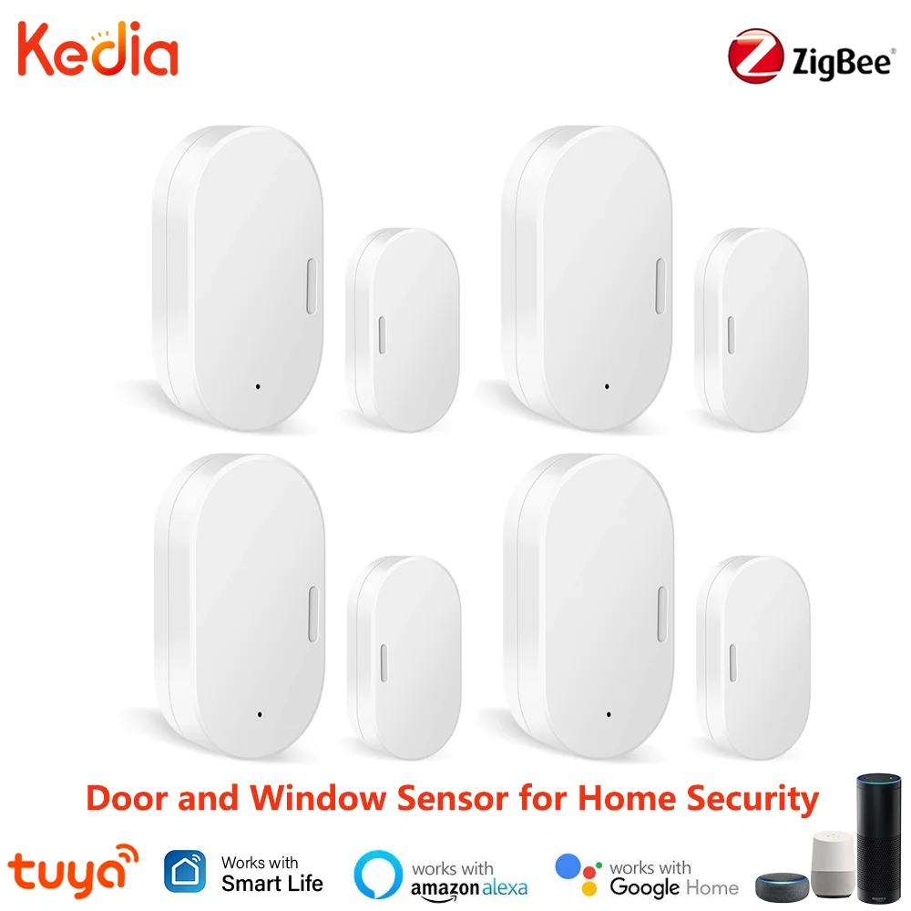 Kedia Tuya Zigbee Smart Door Window Sensor Door Open Closed Detectors Smart Home Smart Life Voice Contorl Alexa Google Home