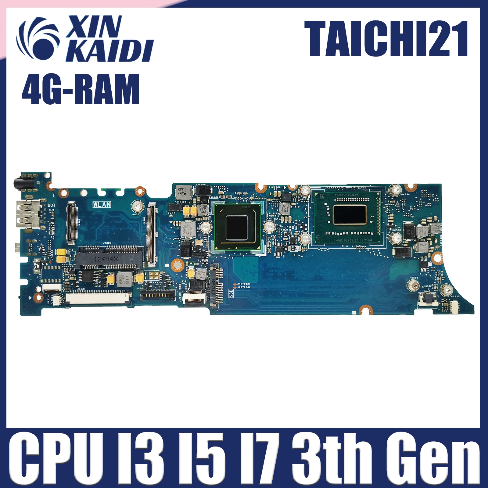 

Notebook TAICHI21 Mainboard For ASUS TAICHI 21 Laptop Motherboard With I3-3217U CPU 4GB RAM