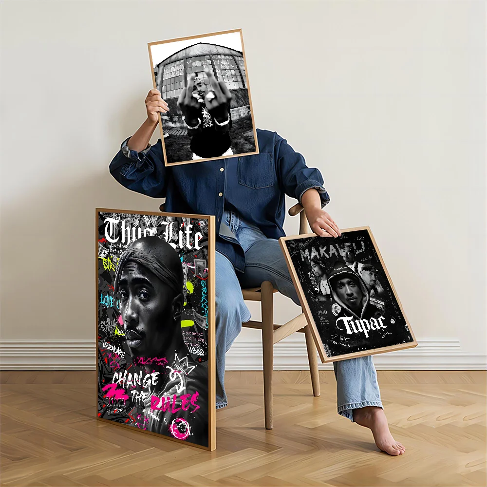 Pop Hip Hop Rapper 2PAC Good Posters Kraft Paper Prints Vintage Home Room Cafe Bar Art Wall Decor Aesthetic Painting Picture