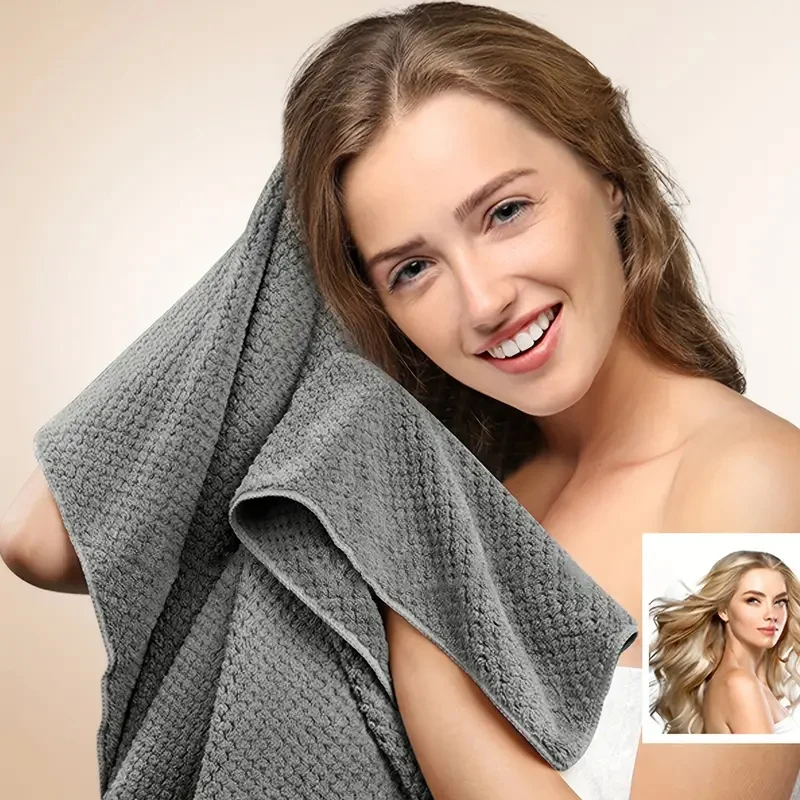 Microfiber Hair Towel Extra Large Wrap Quick Dry Hair Towel Wrap With Elastic Band , Ultra Absorbent Soft Hair Towel Wrap Turban view 6