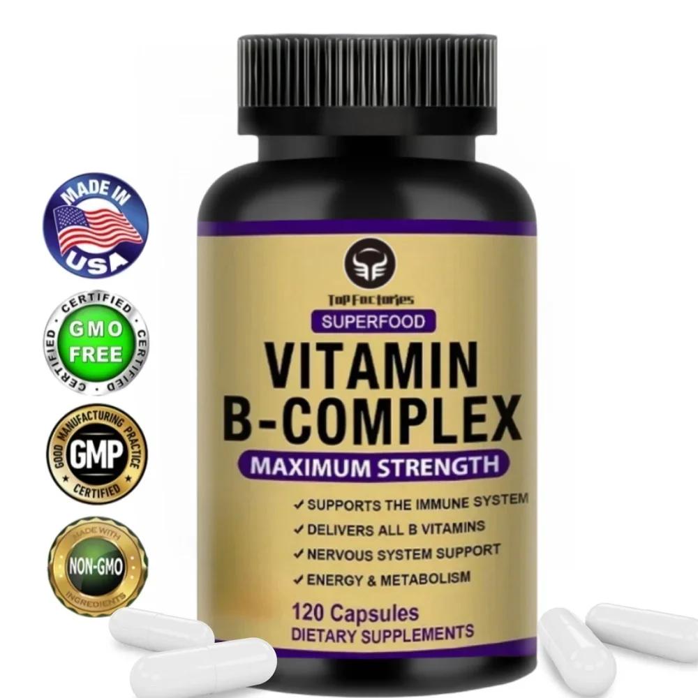 Las cápsulas complejas de vitamina B ayudan a aliviar la fatiga, mejoran la digestión, reducen el estrés, mejor soporte del estado de ánimo, suplemento inmunológico